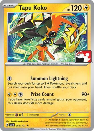 Surging Sparks Tapu Koko [Prize-Pack] Pokémon card